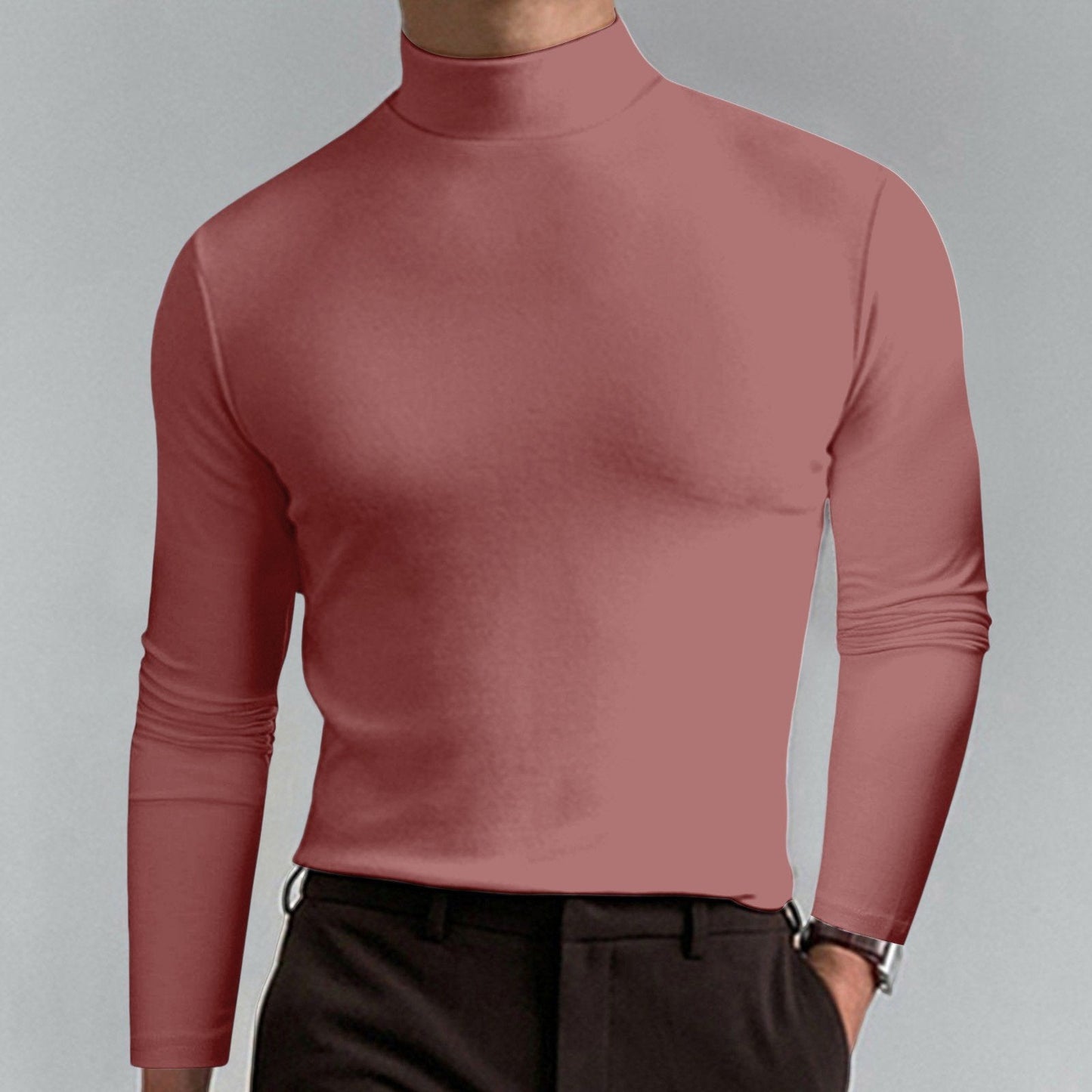 👕 50% DE RÉDUCTION ! ✨ T-shirt Homme à Col Montant - Coupe Adjustable et Tissu Respirant, Idéal pour Sport ou Quotidien 🏃‍♂️