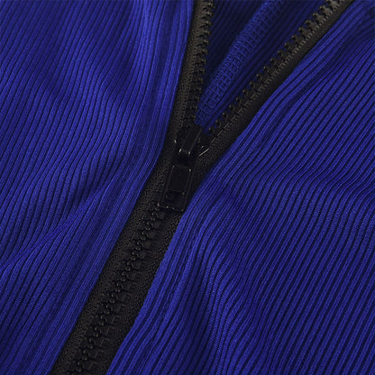 Solid Color Half Zip Seamless Jumpsuit