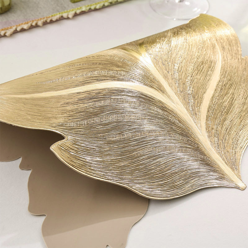 Set de table de salle à manger 3D feuille d'or résistant à la chaleur