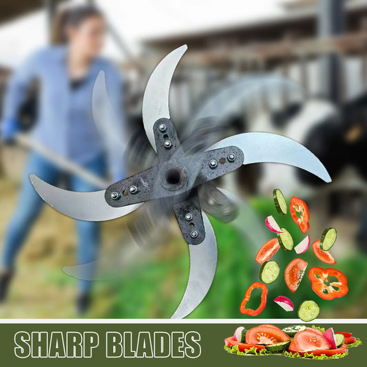 📢📢50% de réduction ! 🔪 Lame de coupe 4 lames pour déchiqueteuse d’herbe – Diamètre ajustable (25-26 cm), acier anti-rouille, installation universelle ! 🌿🚜