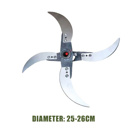 📢📢50% de réduction ! 🔪 Lame de coupe 4 lames pour déchiqueteuse d’herbe – Diamètre ajustable (25-26 cm), acier anti-rouille, installation universelle ! 🌿🚜