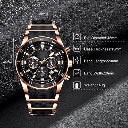 ⌚🔥Montre à quartz multifonctionnelle étanche pour hommes