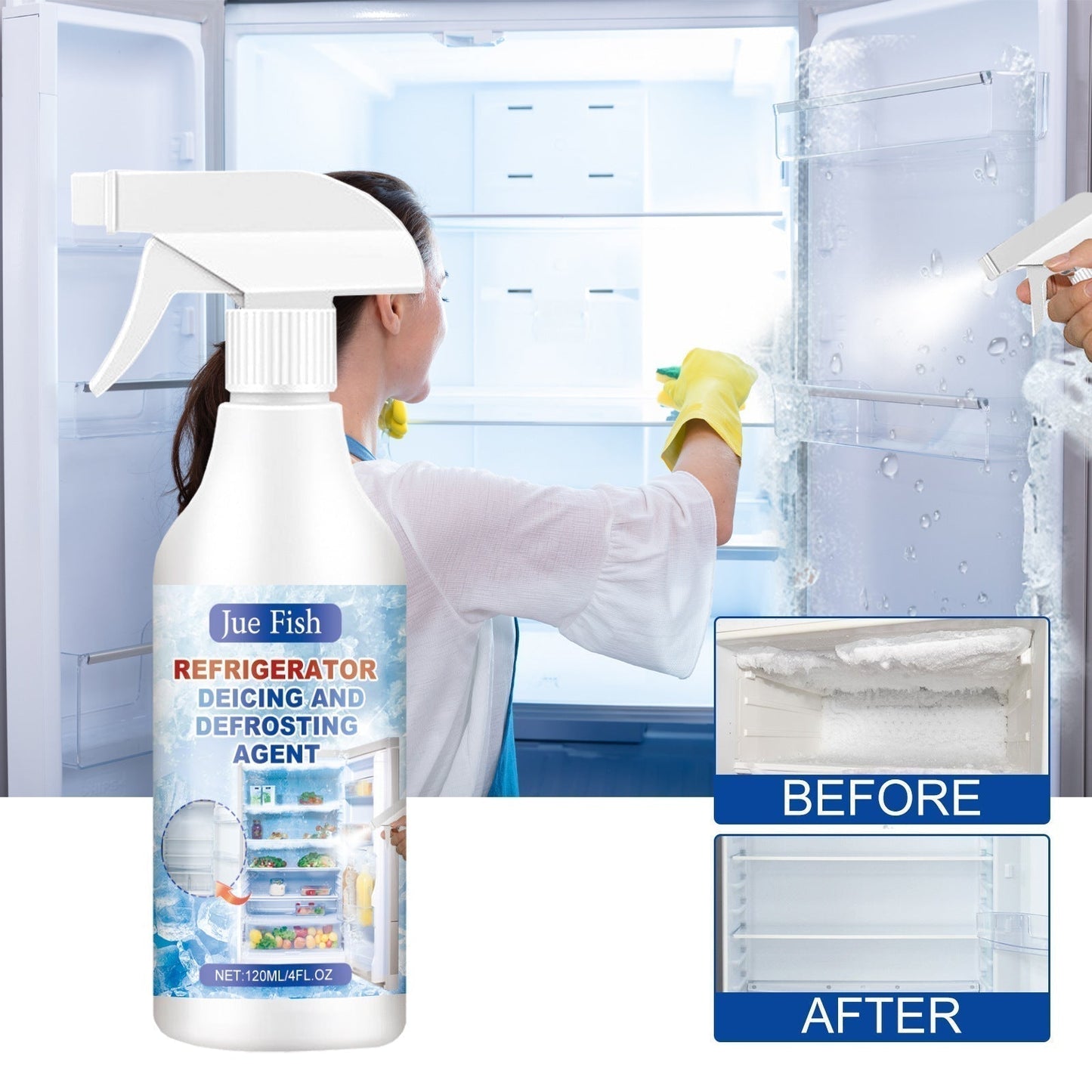 🧊 Spray dégivrant pour congélateur 🎁 (Avec spatule offerte)