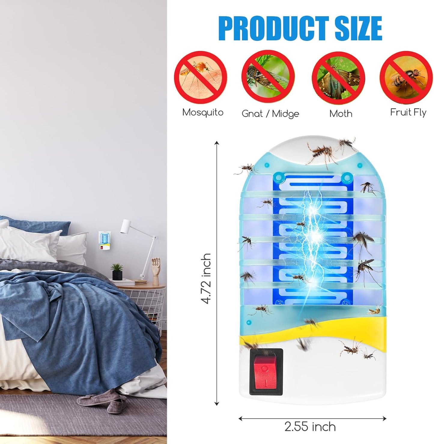 🔥Lampe anti-moustiques domestique à lumière bleue LED
