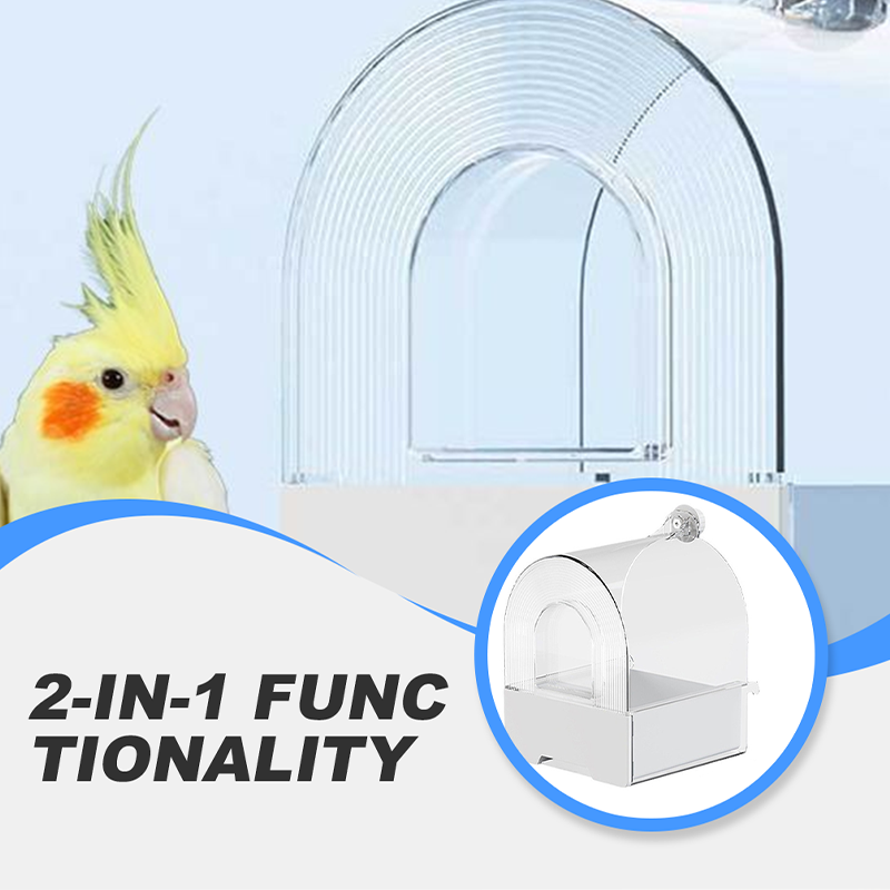 Bassin deux-en-un pour le bain et l’alimentation des perroquets