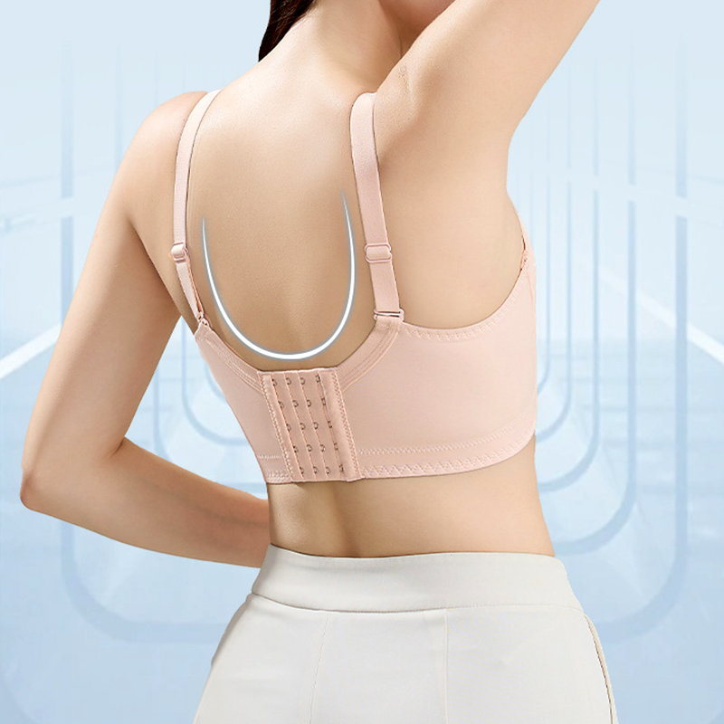Soutien-gorge de maintien sans couture à bonnets fixes, respirant et ajustable pour femmes