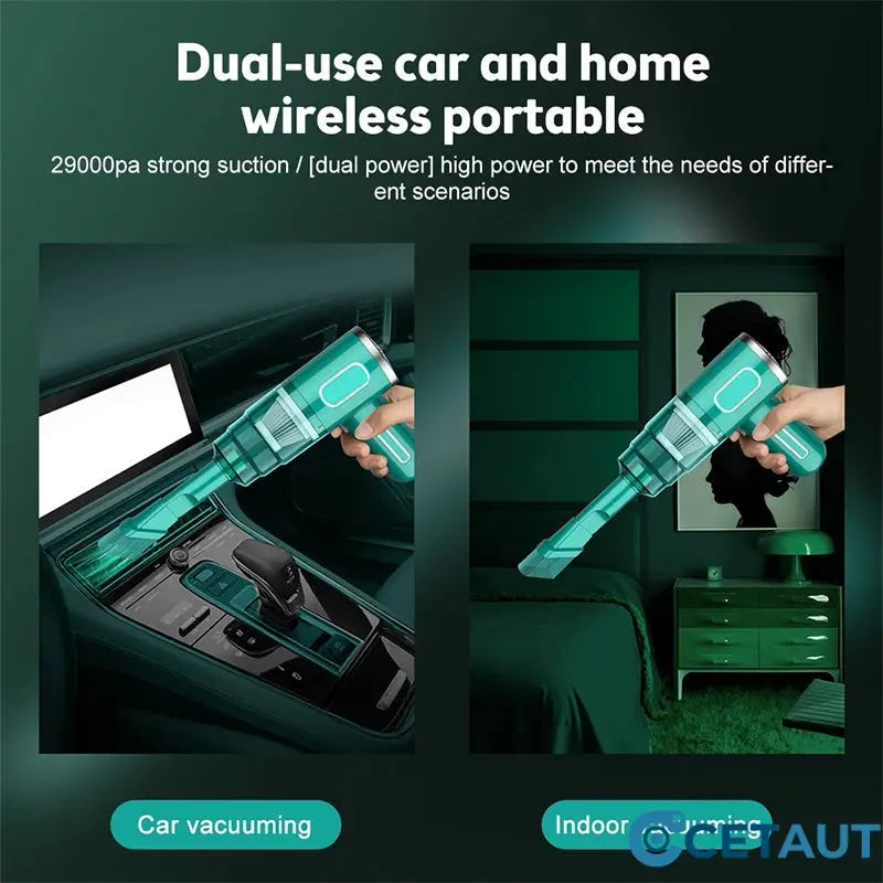 📣🔥Aspirateur de Voiture Sans Fil 120W Ultra-Puissant - Aspirateur Principal Rechargeable Avec Aspiration Cyclonique - Solution de Nettoyage Auto Ultra-Portable et Sans Effort