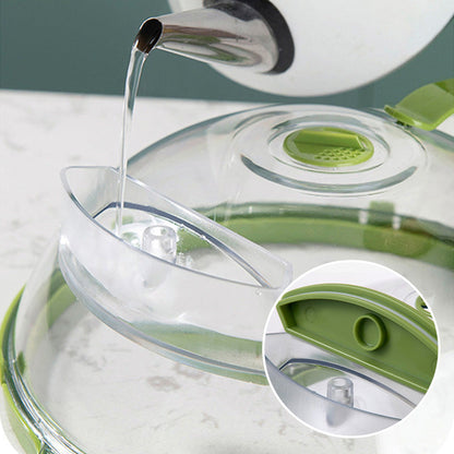 💎 50% DE RÉDUCTION ! 💎 Couvercle Transparent Anti-Éclaboussures pour Micro-ondes – Poignée Ergonomique, Réservoir d’Eau & Évent 360° 🔥🍲