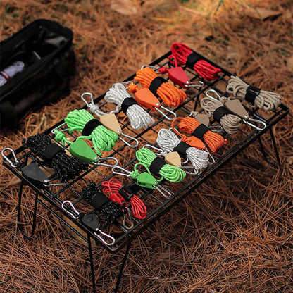 🔥55% de réduction🪢Bärbar Justerbar Fix Tält Hög styrka Snabb frigöring Remskiva Camping Rope 🌳(4 Pcs / Set)