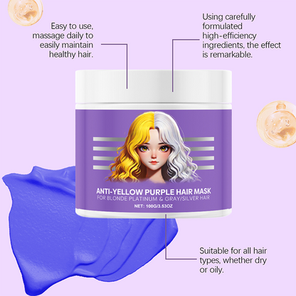 Masque Capillaire Violet Anti-Jaune 💜 Bye-Bye les Reflets Cuivrés! 💜