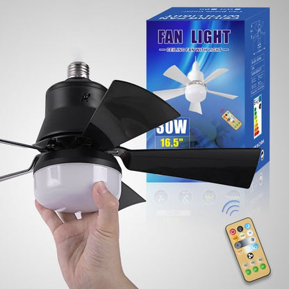 Ventilateur de Plafond Portable 2-en-1 avec Télécommande et Lampe