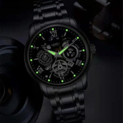 ⌚50% de réduction⚙️Montre Mécanique Automatique Homme – Cadran Squelette Style Romain, Étanche & Boîtier Acier Inoxydable ✨📦