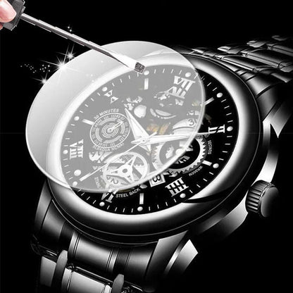 ⌚50% de réduction⚙️Montre Mécanique Automatique Homme – Cadran Squelette Style Romain, Étanche & Boîtier Acier Inoxydable ✨📦
