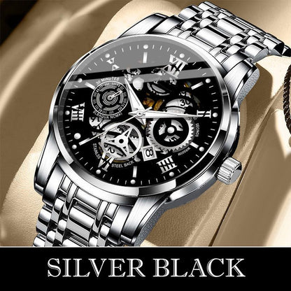 ⌚50% de réduction⚙️Montre Mécanique Automatique Homme – Cadran Squelette Style Romain, Étanche & Boîtier Acier Inoxydable ✨📦