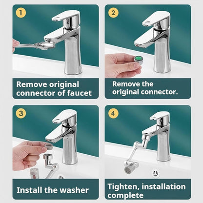 Adaptateur de robinet universel pivotant à 1440° et anti-éclaboussures