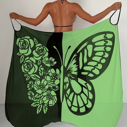 Damen-Badeanzug-Cover-up mit Schmetterlingsmuster