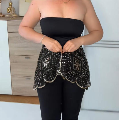 ⏳Time-limited Special⏰👗 Châle vintage en dentelle et perles