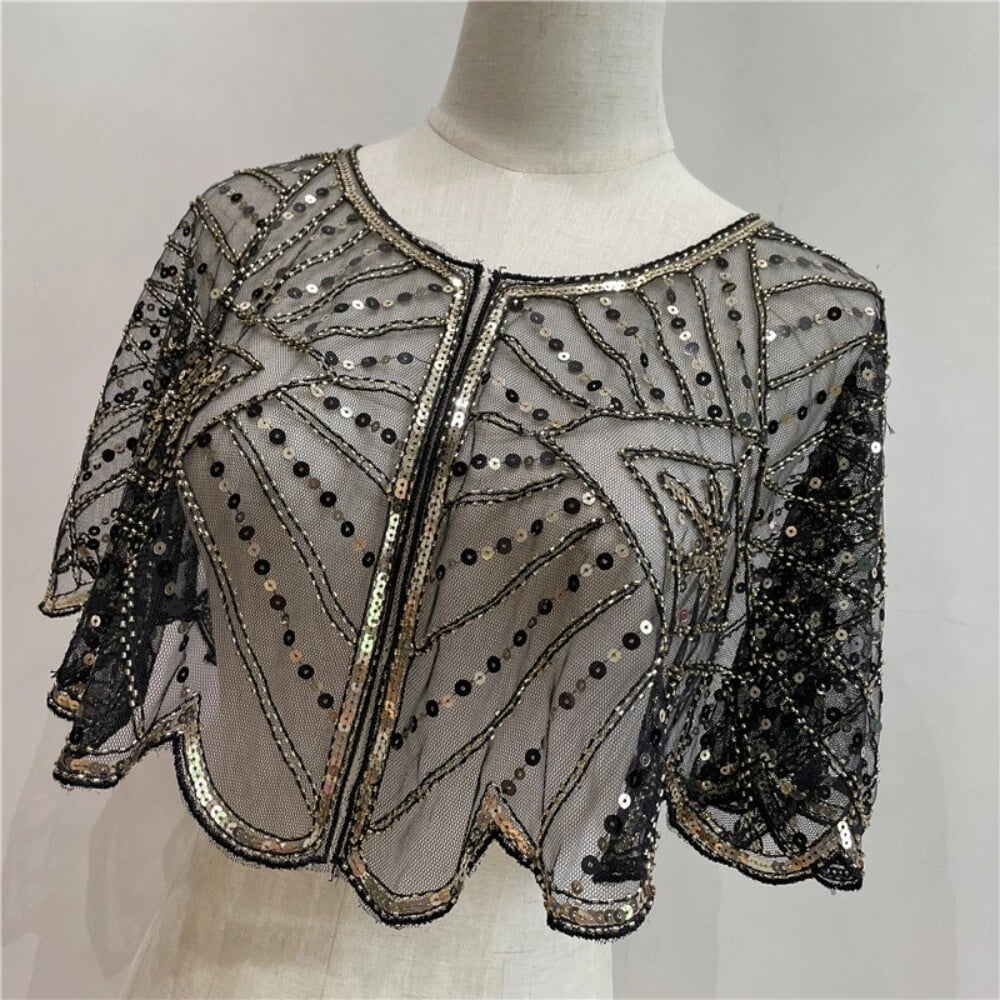 ⏳Time-limited Special⏰👗 Châle vintage en dentelle et perles