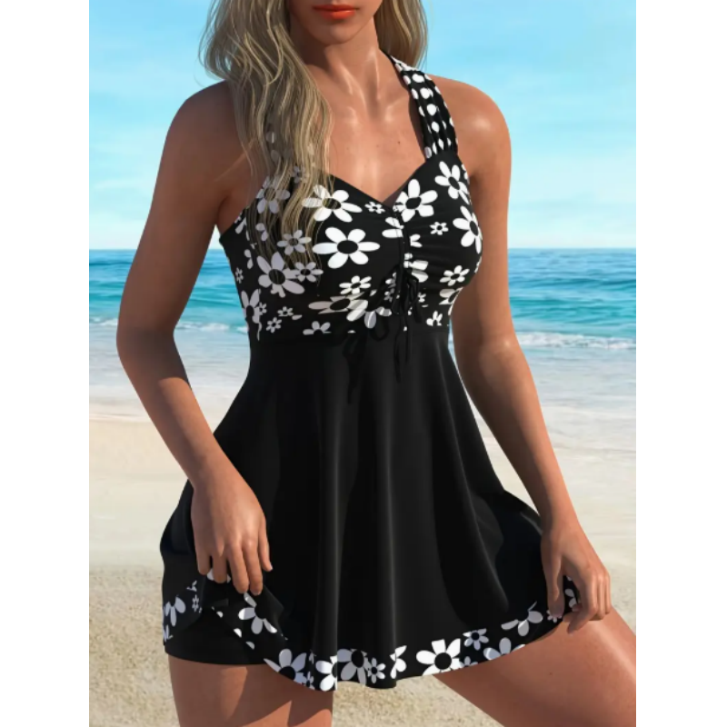💙 Bien dans Sa Peau | Nouveau Tankini 2026 avec Shorty | Maintien Parfait & Imprimé Chic 👌【Promo -50%】