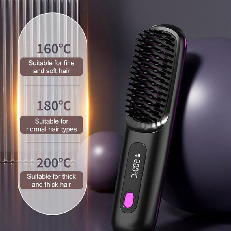 🎁✨58% de réduction🌸Peigne chauffant sans fil en céramique à lisser les cheveux