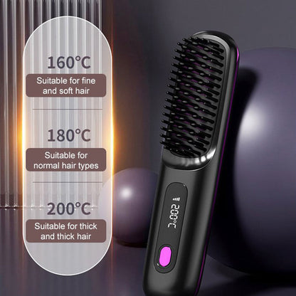 🎁✨58% de réduction🌸Peigne chauffant sans fil en céramique à lisser les cheveux