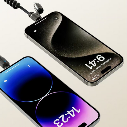 Câble de Charge Rapide Rétractable à Ressort 4-en-1