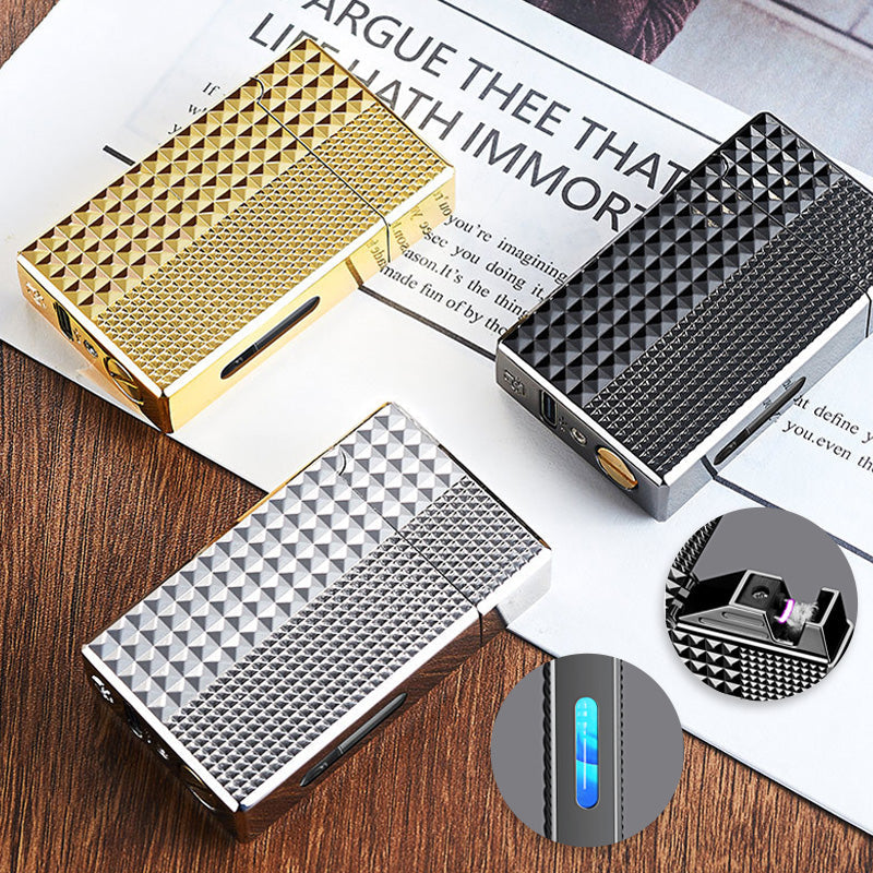 🎁50% de réduction pour une durée limitée⏳Briquet électrique hybride coupe - vent à huile à commande vocale intelligente Black Tech