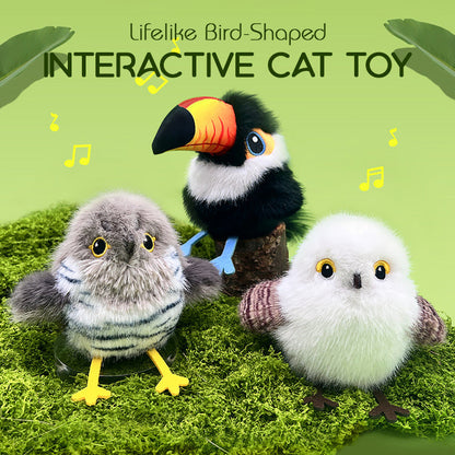 🎁🐱Jouet interactif pour chat en forme d'oiseau réaliste