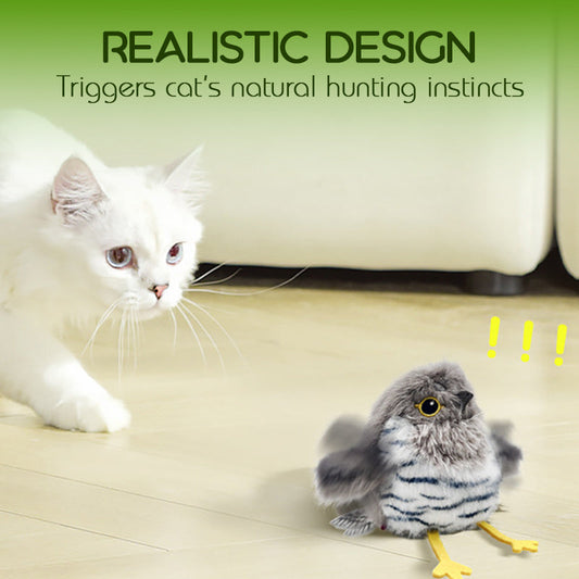 🎁🐱Jouet interactif pour chat en forme d'oiseau réaliste