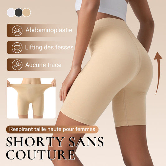 Shorty sans couture respirant taille haute pour femmes