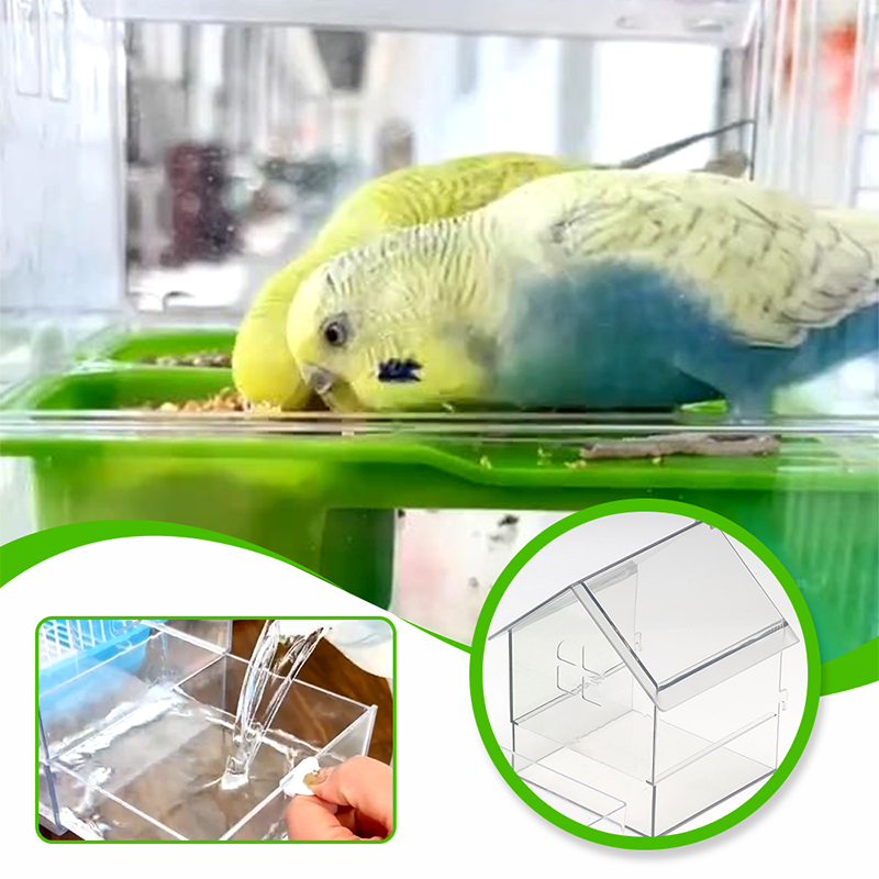 🦜Mangeoire externe coulissante pour perroquets🐦