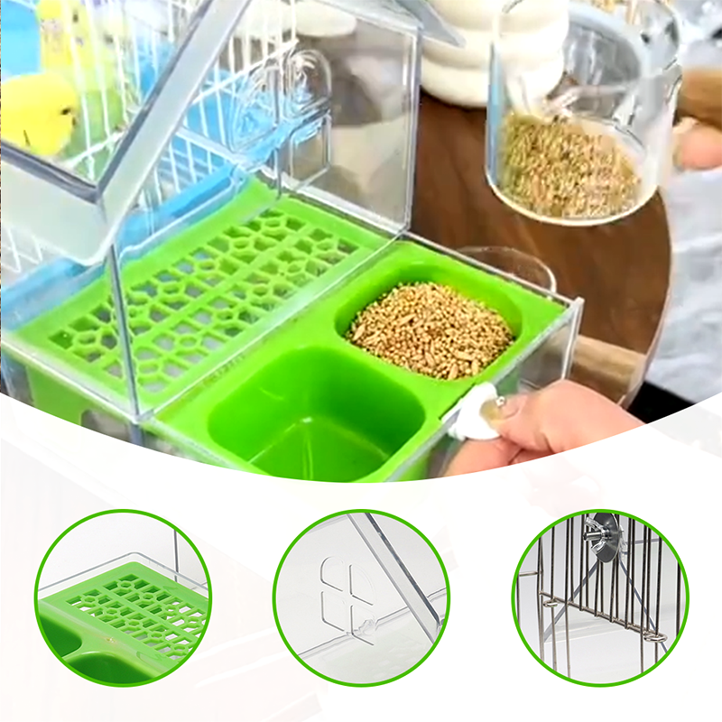 🦜Mangeoire externe coulissante pour perroquets🐦