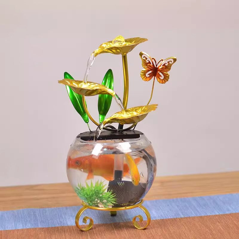 🔥2025 Vente chaude 🔥 Ornement de luxe créatif en forme d'aquarium avec lotus