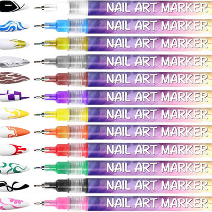 🎁 Cadeaux Priviléges de Noël🎄Coffret de 12 Stylos pour Nail Art💅