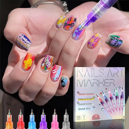🎁 Cadeaux Priviléges de Noël🎄Coffret de 12 Stylos pour Nail Art💅