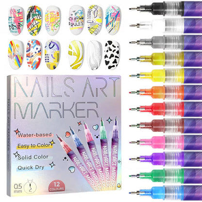 🎁 Cadeaux Priviléges de Noël🎄Coffret de 12 Stylos pour Nail Art💅