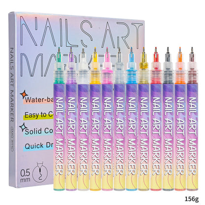 🎁 Cadeaux Priviléges de Noël🎄Coffret de 12 Stylos pour Nail Art💅