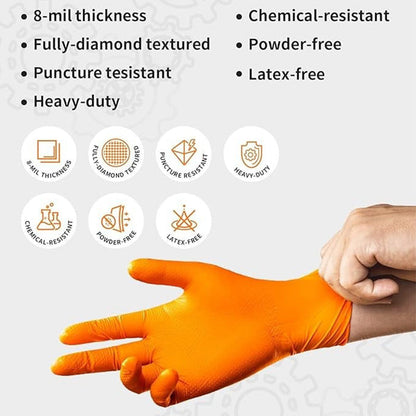 (30 paires)🔥🔥Gants jetables en nitrile avec renfort à motif losange, gants de protection industriels