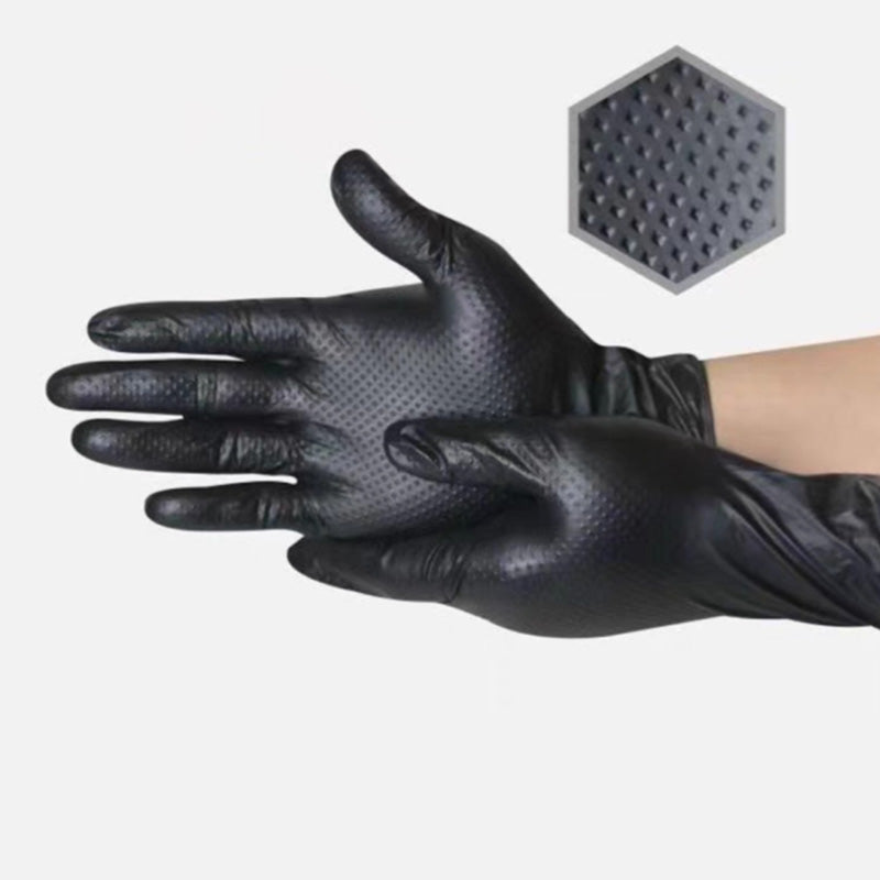 (30 paires)🔥🔥Gants jetables en nitrile avec renfort à motif losange, gants de protection industriels