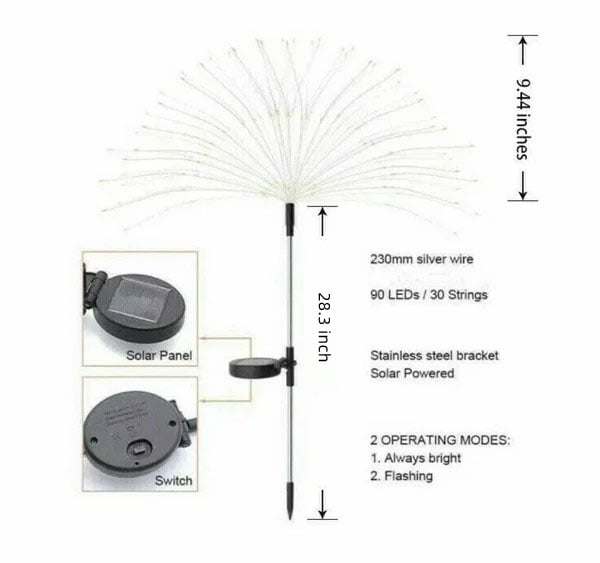 Lampe solaire étanche pour le jardin