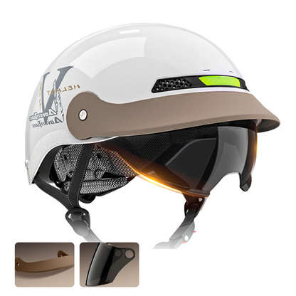 🛡️（Un peu plus cher, mais d'une qualité nettement supérieure）Breathable Casque de moto léger et résistant aux chocs