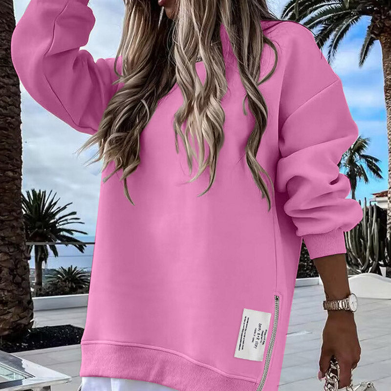 👚 60% DE RÉDUCTION ! 🧥 Robe Sweat Décontractée à Fente Zippée - Confort Doux et Style Urbain pour un Look Casual Confy, Taille Unique 🏙️✨