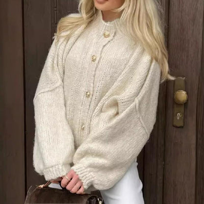 Manteau-Chandail Élégant Femme à Col Rond