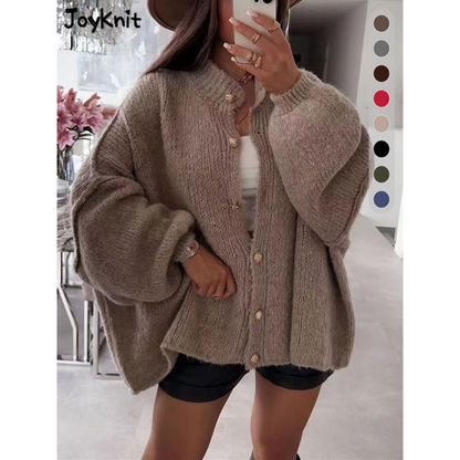 Manteau-Chandail Élégant Femme à Col Rond