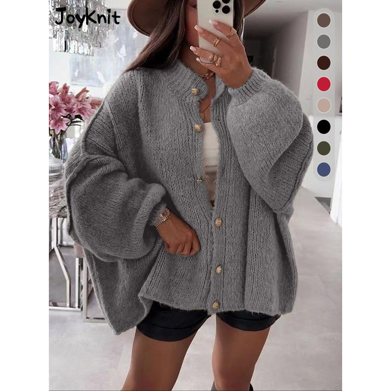 Manteau-Chandail Élégant Femme à Col Rond