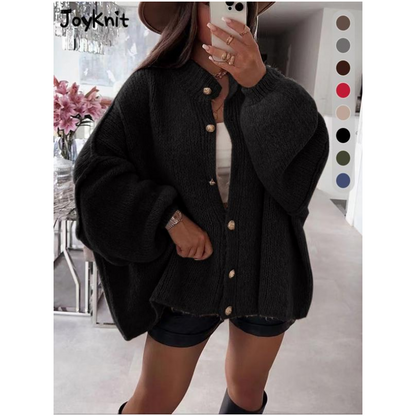 Manteau-Chandail Élégant Femme à Col Rond