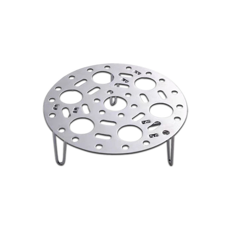 Support de cuisson vapeur en acier inoxydable argenté avec pied