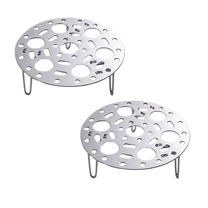 Support de cuisson vapeur en acier inoxydable argenté avec pied