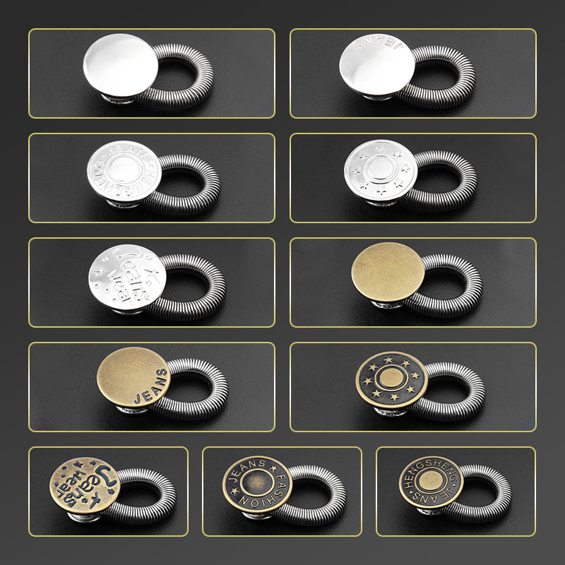 🔝 Bouton d'extension de taille à ressort métallique pour jeans 🔩👖