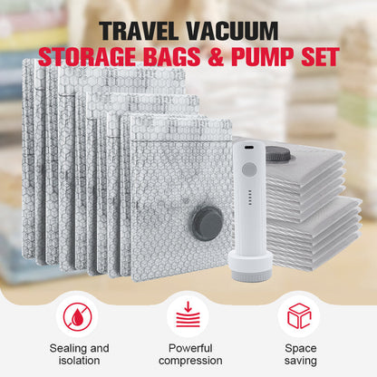 🔥 OFFRE DU DERNIER JOUR – 50 % DE RÉDUCTION 🔥Sacs de rangement sous vide pour les voyages et kit de pompe portable